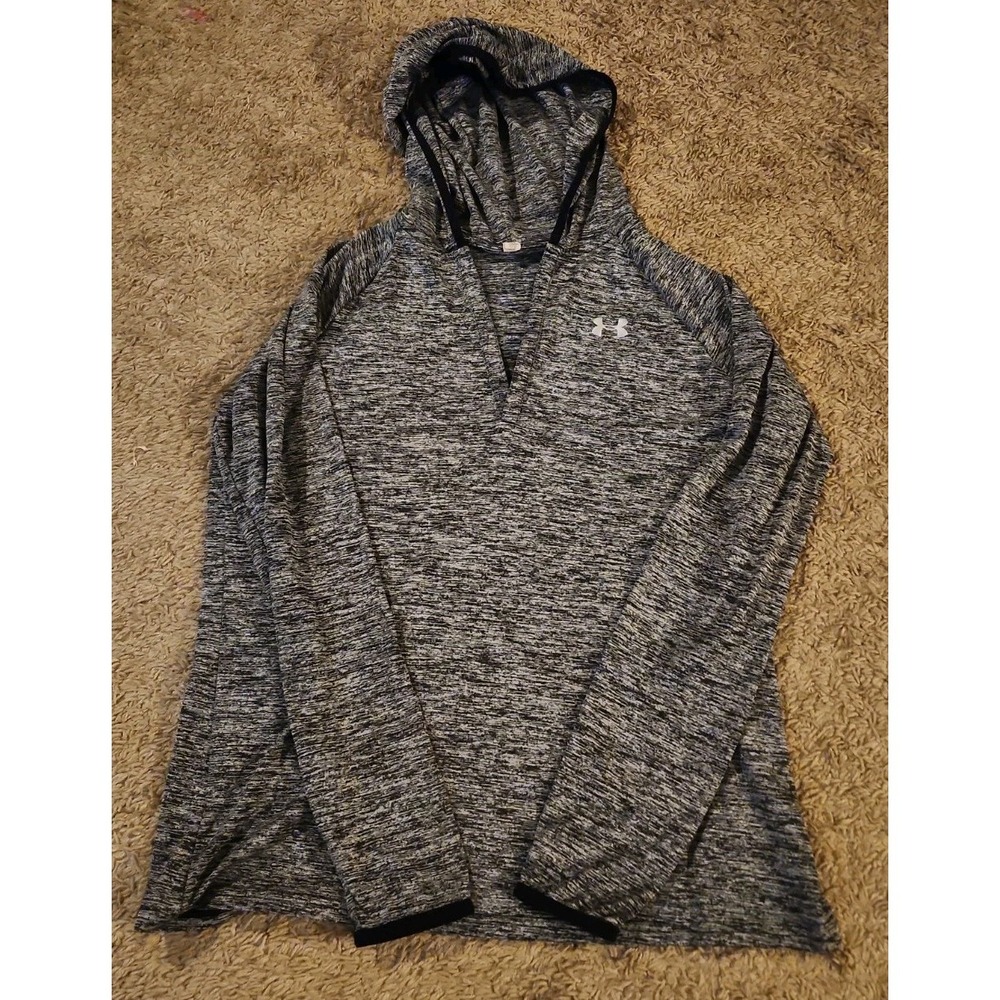 Under Armour Heat Gear Womens Dri-fit Hoodie Long Sleeve Gray Charcoal Sz Large